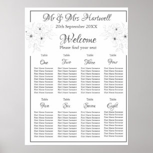 Anemone on White Seating Chart