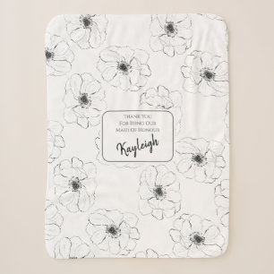 Anemone On White Sherpa Blanket
