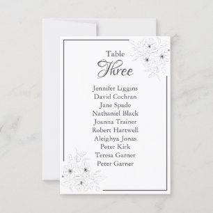Anemone on White Table Planner Seating Chart
