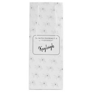 ~Anemone On White Wine Gift Bag