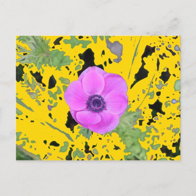 Anemone Pattern Background Postcard (Front)