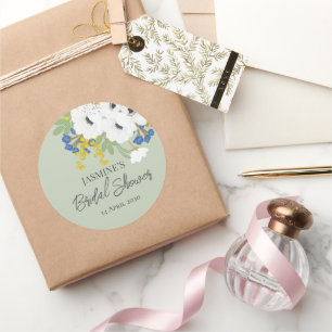 Anemone Spring Floral Bouquet Bridal Shower Classic Round Sticker