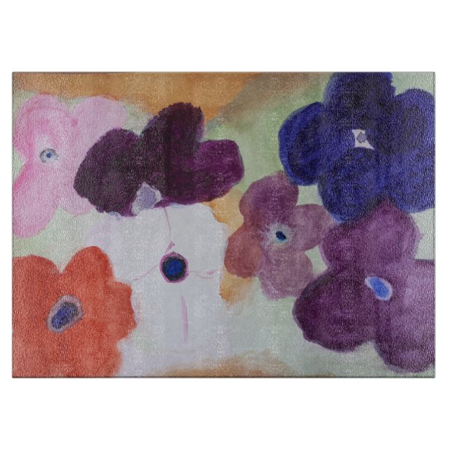 Anemone Spring Flower Chopping Board (Front)