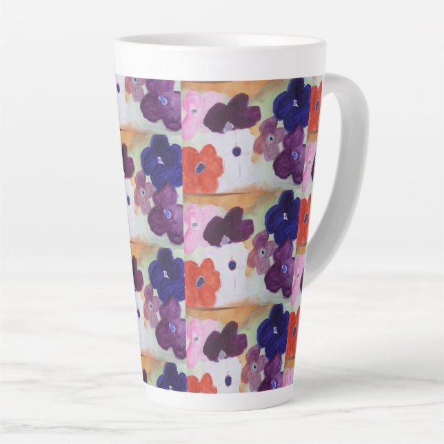 Anemone Spring Flowers  Latte Mug (Right Angle)