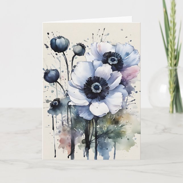 Anemone - Watercolor flowers Card (Front)