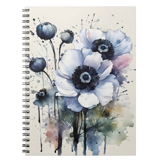 Anemone - Watercolor flowers Notebook (Front)