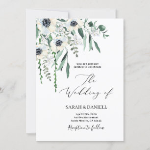 Anemone wedding invitation