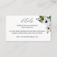 Anemone White Floral 2 Details SM Enclosure Card