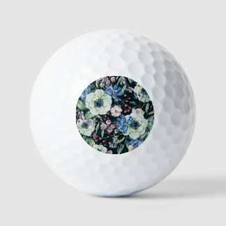 Anemone Wildflowers: Vintage Watercolor Pattern Golf Balls