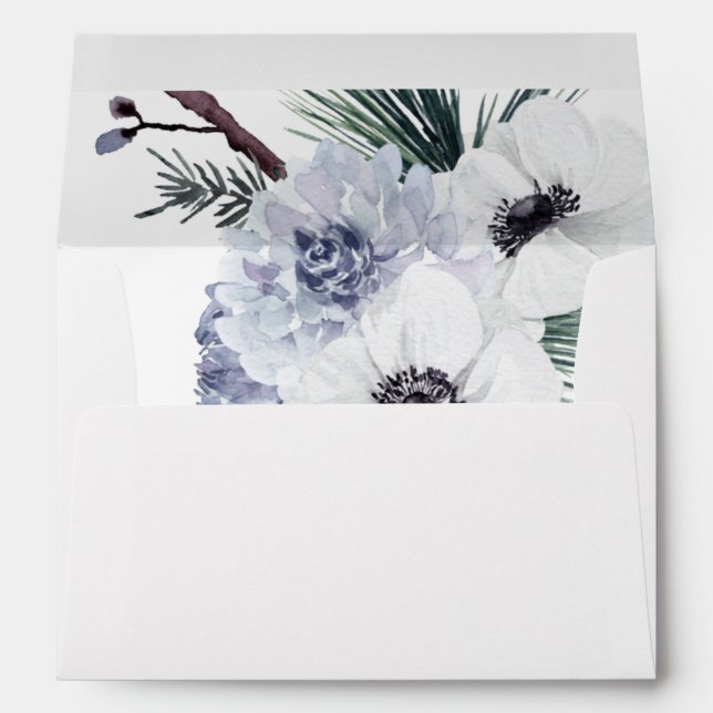 Anemone Winter White Floral  Envelope (Back (Bottom))