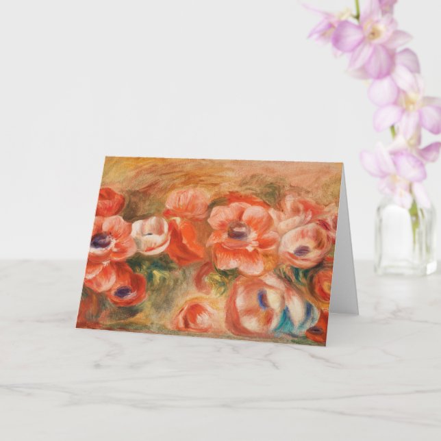 Anemones (2) by Auguste Renoir Card (Orchid)