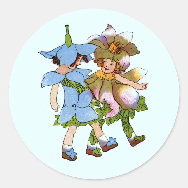 Anemones and Bluets Classic Round Sticker (Front)