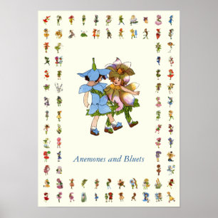 Anemones and Bluets Poster