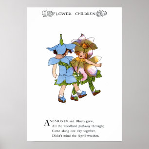 Anemones and Bluets Poster