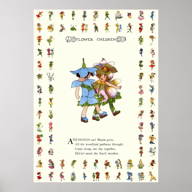 Anemones and Bluets Poster (Front)