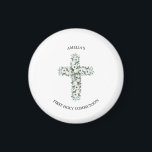 Anemones and Eucalyptus cross First Holy Communion Magnet<br><div class="desc">Anemones and Eucalyptus cross First Holy Communion</div>