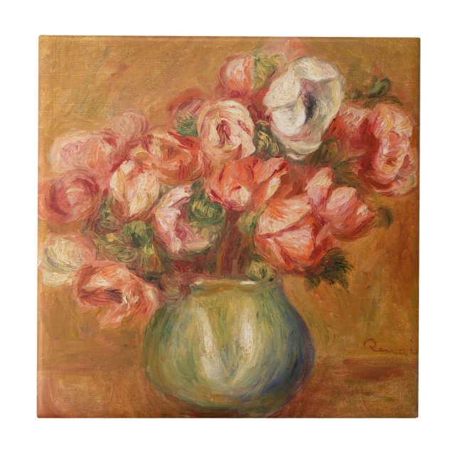 Anemones by Pierre-Auguste Renoir Tile (Front)