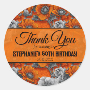 Anemones Floral 18Th Birthday Unique Classic Round Sticker