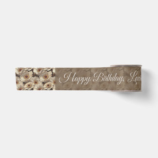 Anemones Flower 70Th Birthday Personalised Satin Ribbon