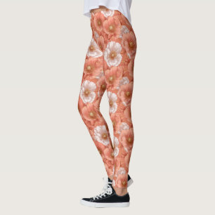 Anemones Flower Exercise Anemones Themed Leggings