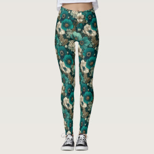 Anemones Flower Fitness Fashion Anemones Petal Leggings