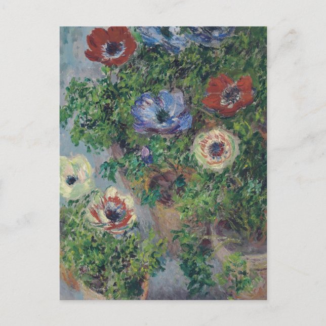 Anemones in Pot, Claude Monet, 1885 Postcard (Front)