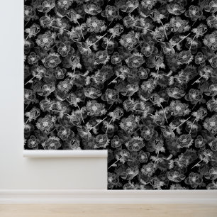 Anemones Pattern Elegant Floral Design Wallpaper