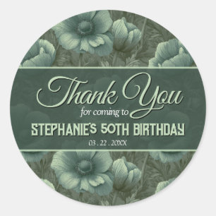 Anemones Theme Surprise Birthday Party Classic Round Sticker