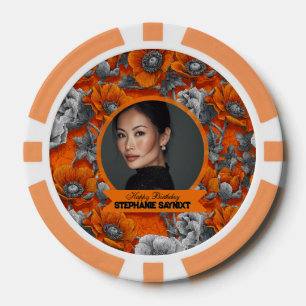 Anemones Theme Women Birthday Modern Poker Chips