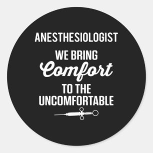 Anesthesia Anesthesiologist Nurse Anesthesiology M Classic Round Sticker