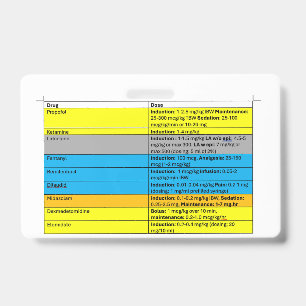 Anesthesia IV Meds Badge Buddy ID Badge