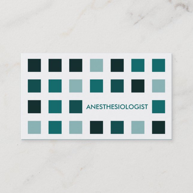 ANESTHESIOLOGIST (mod squares) Business Card (Front)