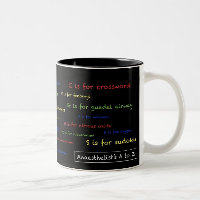 Anesthetist's A to Z Mug - black (Right)