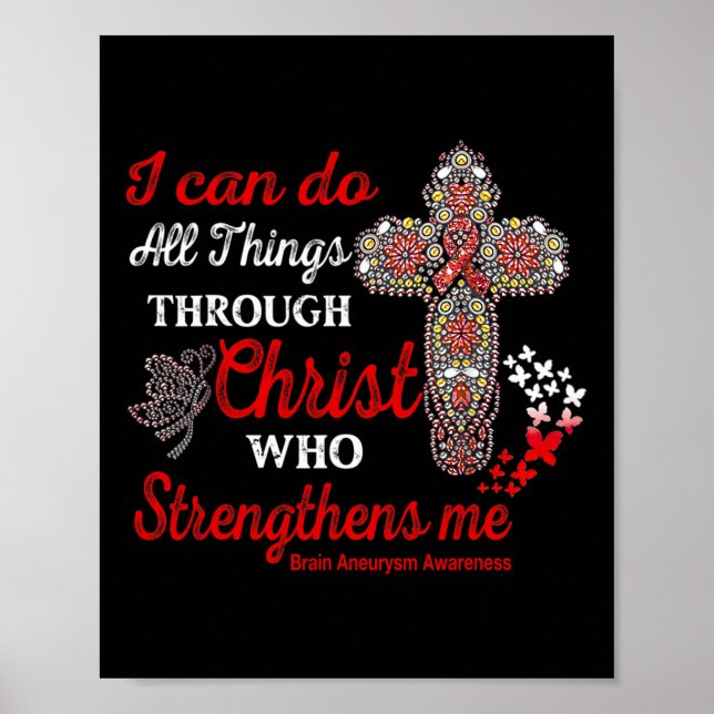Aneurysm Awareness Brain Aneurysm Warrior Christ  Poster (Front)
