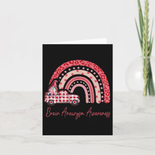Aneurysm Awareness Burgundy Gnomes Truck Rainbow Card
