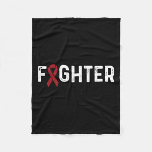 Aneurysm Awareness Burgundy Ribbon Fighter  Fleece Blanket
