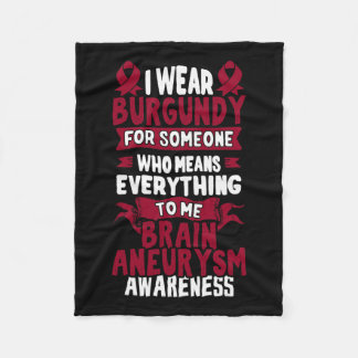 Aneurysm Awareness - Burgundy Ribbon  Fleece Blanket