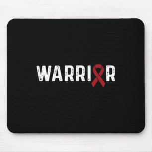 Aneurysm Awareness Burgundy Ribbon Warrior Mouse Pad