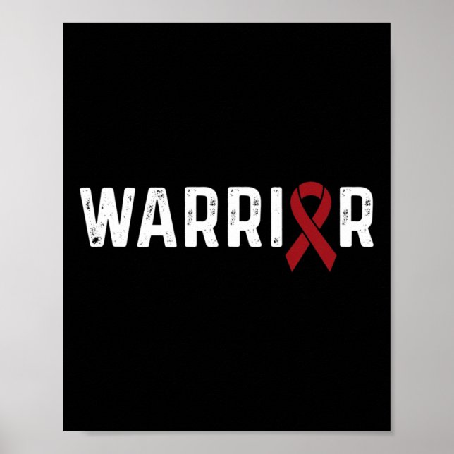 Aneurysm Awareness Burgundy Ribbon Warrior  Poster (Front)