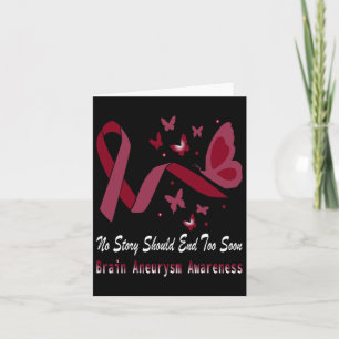 Aneurysm Awareness Butterfly Burgundy Ribbon Suppo Card