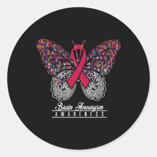 Aneurysm Awareness Butterfly Lovers Gifts  Classic Round Sticker