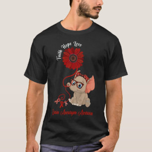 Aneurysm Awareness Elephant Faith Hope Love Sunflo T-Shirt