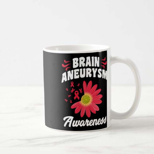 Aneurysm Awareness Flower Ribbon Support Graphic  Coffee Mug (Right)
