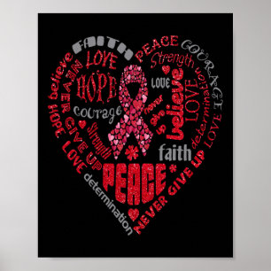 Aneurysm Awareness Heart Words Ba  Poster
