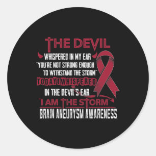 Aneurysm Awareness I Am The Storm Devil  Classic Round Sticker