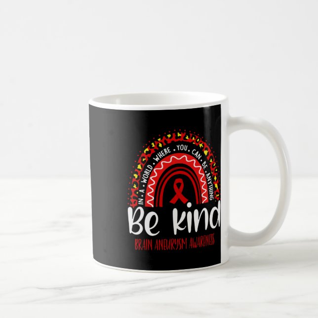 Aneurysm Awareness Leopard Rainbow Choose Kindness Coffee Mug (Right)