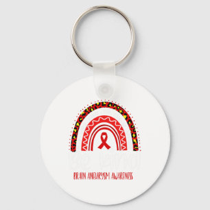 Aneurysm Awareness Leopard Rainbow Choose Kindness Key Ring
