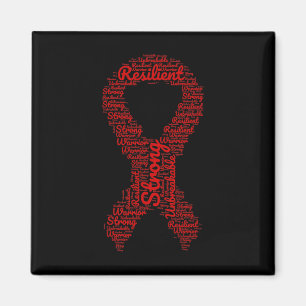 Aneurysm Awareness Month Ribbon With Words Magnet
