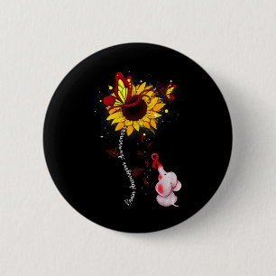 Aneurysm Awareness Sunflower Elephant Men 6 Cm Round Badge