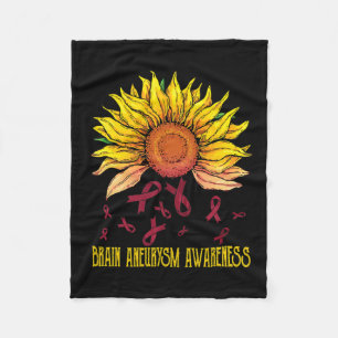 Aneurysm Awareness Sunflower  Fleece Blanket